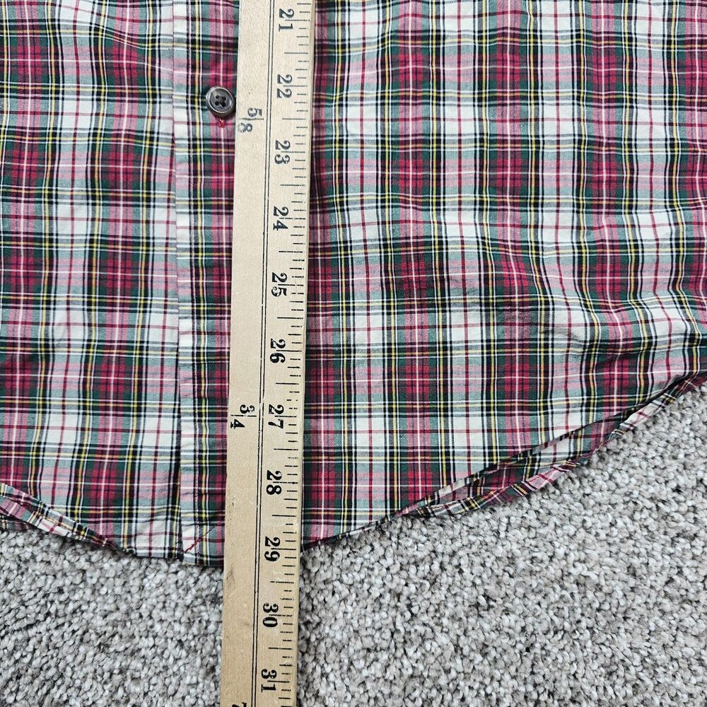 Ralph Lauren Shirt Mens Medium White Tartan Custom Fit Long Sleeve Vintage 90s - Picture 10 of 11